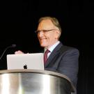 Ron Mangun gives a lecture in 2022
